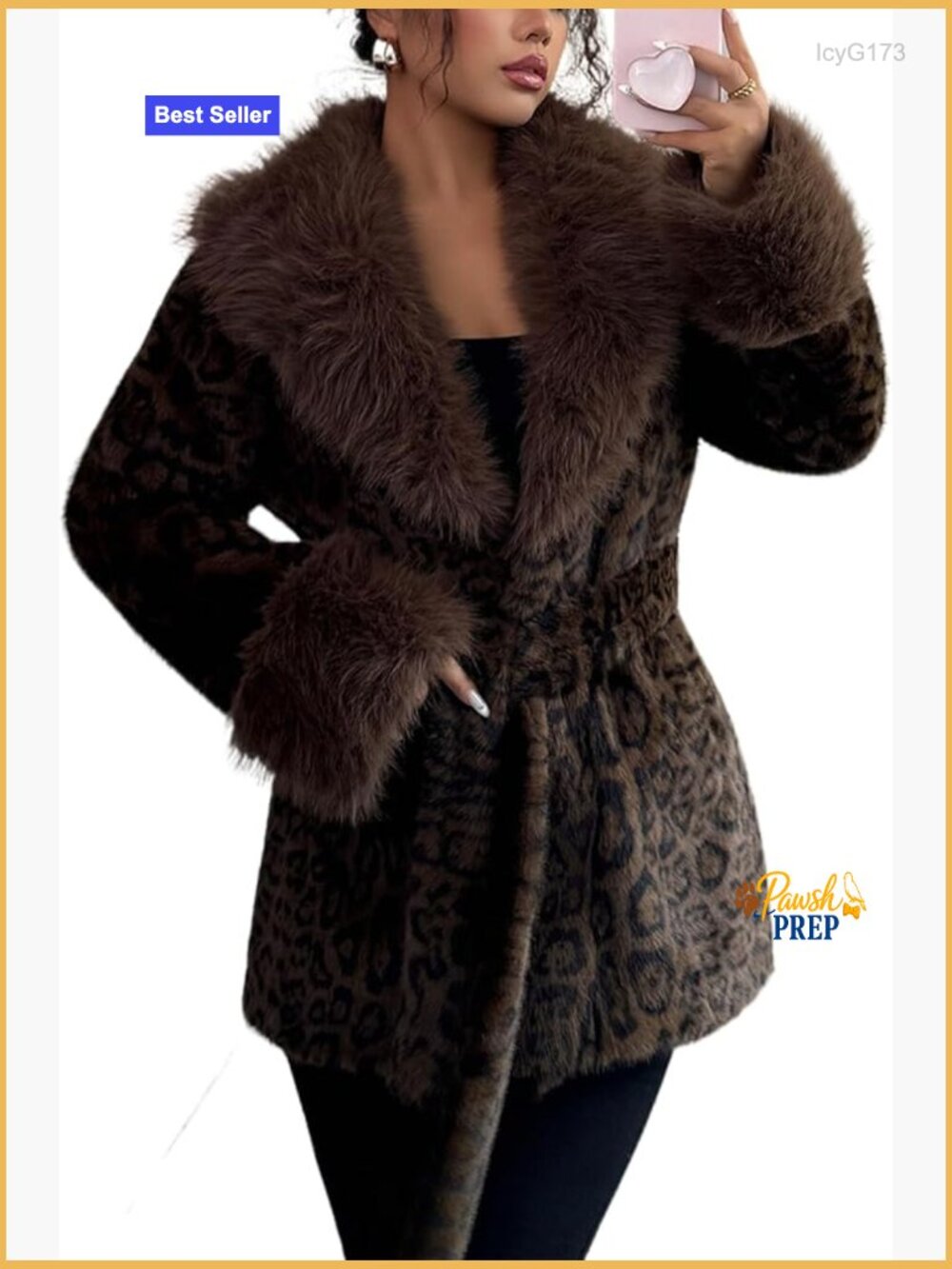 Fluffy Faux Fur Coat Winter Oversized Lapel Jacket Warm Outerwear Open Front